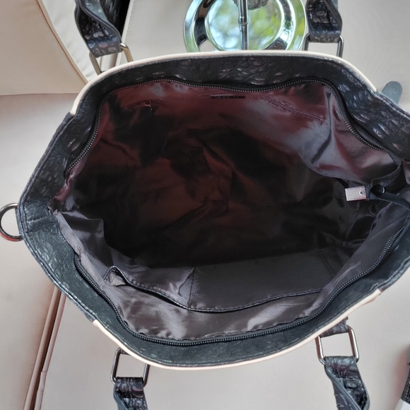 Bone Suede & Studded Fashion Handbag - Picture 5 of 6